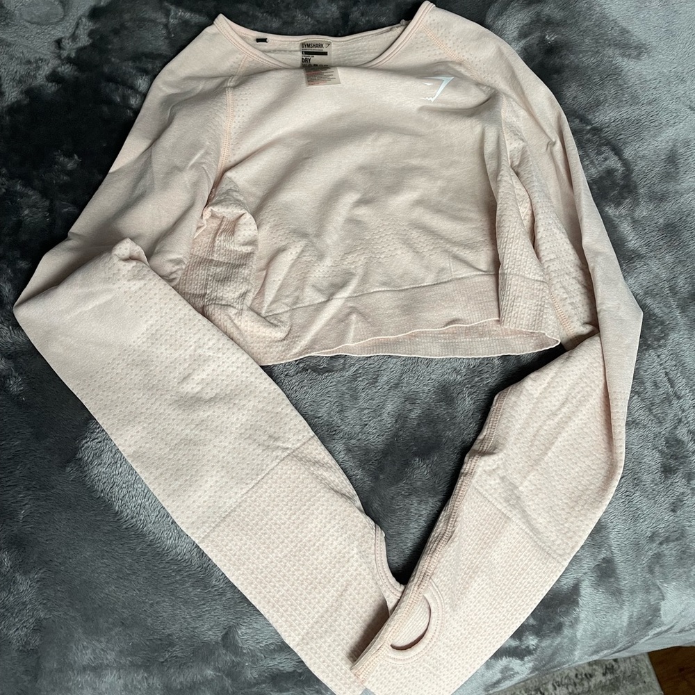 GYMSHARK Crop Top - light blush pink - size L